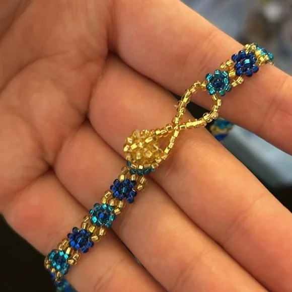 Free People Elegant Blue Beaded Necklace - Picture 2 of 3